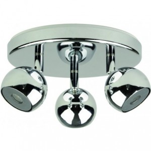 230VAC 16W Chrome LED Integrated 3X Adjustable Spot Light 4000K