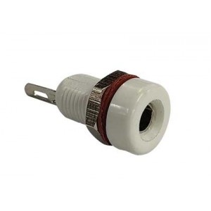 White 16A 4mm Banana Socket with Solder Tag