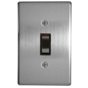 1-Lever 2-Way Switch 2x4 with Silver Steel Cover Plate