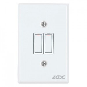 2-Lever 2-Way Switch 2x4 with White Steel Cover Plate