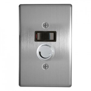 500W Rotary Dimmer With Switch and Silver Steel Cover Plate
