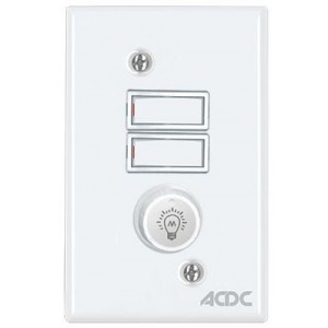 500W Rotary Dimmer ON/OFF With 2 Switches White Steel Cover