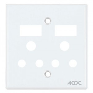 White Steel Cover Plate for 4x4 and 2x16A Switch Socket