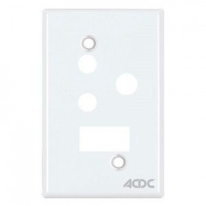 WHITE STEEL COVER PLATE FOR 4x2 SWITCH SOCKET