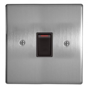 60A 2P Stove Isolator 4x4 with Silver Steel Cover Plate
