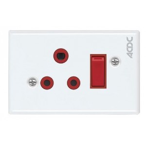 1x16A Dedicated White Switched Socket Outlet 2x4 Steel Cover