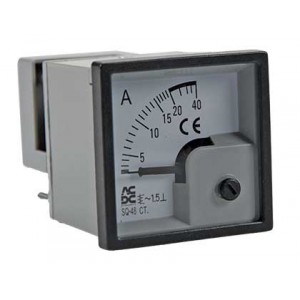 48x48 20A AC Direct Ammeter with 200% Overload Scale