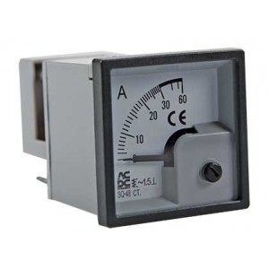 48x48 30A AC Direct Ammeter with 200% Overload Scale