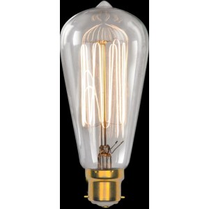 Pear Shape Carbon Filament Lamp 60W B22 (110-240V)
