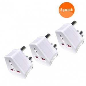 European USA UK Multi Plug to South African Power Converter - White - 3 pack