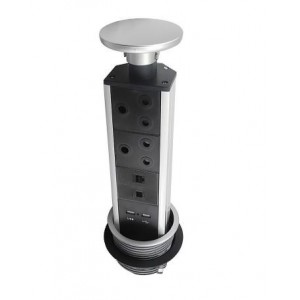 Eco Pop-Up Socket - SA 2x 3Pin- 2x RJ45- 2x USB