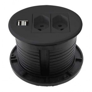 Desk Top N-Type Socket with USB Black