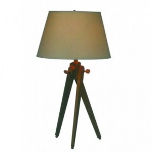 Wood Tripod Table Lamp And Shade 230VAC 40W 1XE27