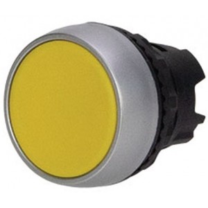 Yellow Flush Momentary Push Button Head - 22MM