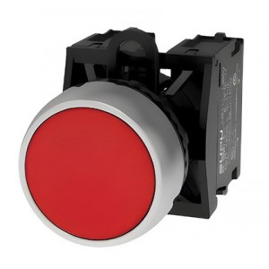 22mm Red Flush Momentary Push Button with 1 N/C Contact
