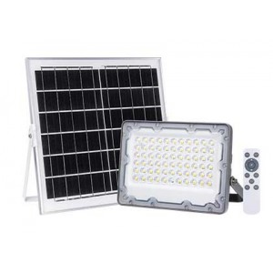 60W LED Solar Floodlight with 10W PV Panel- 3.2V/10AH Battery and Remote