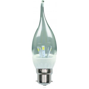 3W LED Candle Lamp Clear B22 Dimmable Warm White 85-260VAC