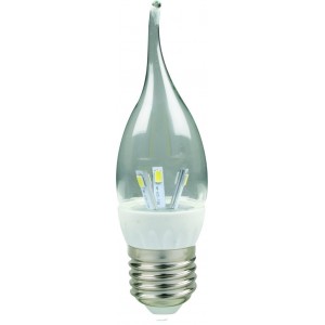 3W LED Candle Lamp Clear E27 Dimmable Cool White