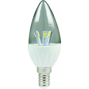 3W Clear LED Lamp E14 Dimmable Warm White 85-260VAC