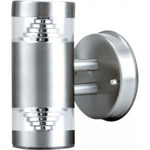 230VAC 2 x 6W LED Stainless Wall Light Fitting