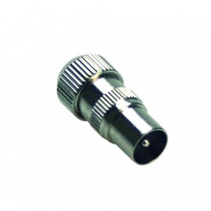 Coaxial Male TV Plug 9.5mm Metal Pack of 2
