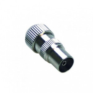 Coaxial Female TV Plug 9.5mm Metal 2 Pack