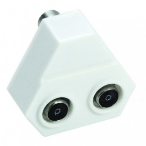 TV In-Line Splitter Male to 2x Female 9.5mm Plastic