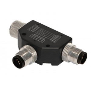 M12 Splitter With 2 M12 Plugs Male To Female Right Angle