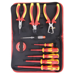 VDE 1000V 10 Piece Tool Set with Carry Bag