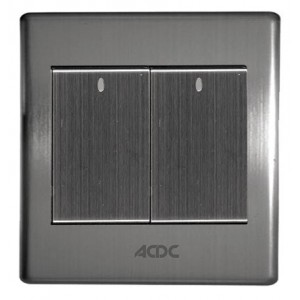 2 Lever 1 Way Switch 10A Stainless Steel For 3x3 Box