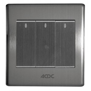 3 Lever 1 Way Switch 10A Stainless Steel For 3x3 Box