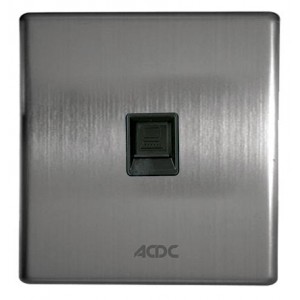 RJ45 CAT5E Computer Socket S/STEEL For 3X3 Box