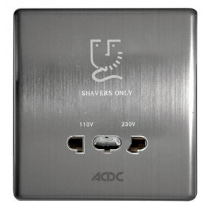 Stainless Steel Shaver Socket for 3x3 Box