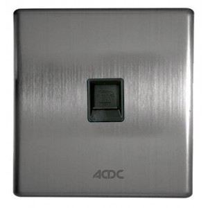 RJ11 4 Pin Telephone Socket Stainless Steel For 3x3 Box