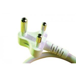 1.5 Metre 1.5x3 Core White Cable with 16 Amp Plug Top