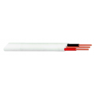 1.5mm x 2 Core + E Flat White Cable - 20M