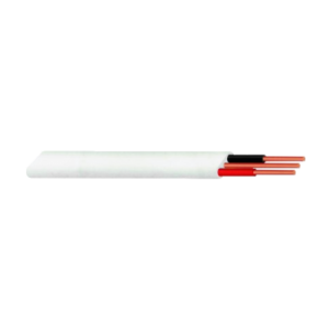 1.5mm x 2 Core + Earth Flat White Cable - 50m