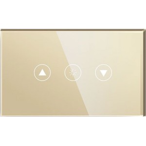 4 x 2  GOLD DIMMER SWITCH GLASS PLATE 1 GANG