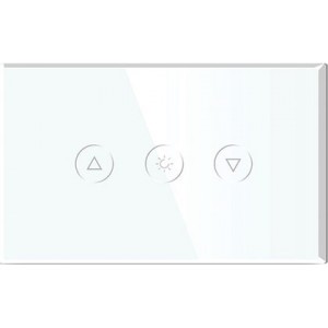 White Dimmer Switch Glass Plate - 4 x 2