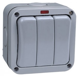 3-Lever 1-Way Weatherproof Switch IP65