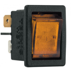 Rocker Switch 6A SPST Amber ON/OFF with Lamp
