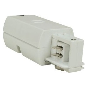 White Powered End For 4 Wire Track Lighting
