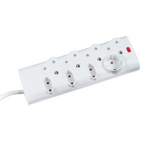 Extender Plug with 4 x 16A SA- 4 x Euro- and 1 x Schuko Sockets