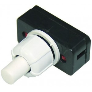 Latching White Pushbutton 1 Amp