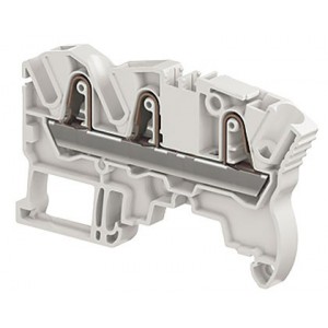 4MM² PI-Spring Clamp Feed-Through 3-Way Terminal Block