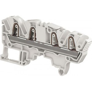 4mm² PI-Spring Clamp Terminal Block Feed-Through 4 Way