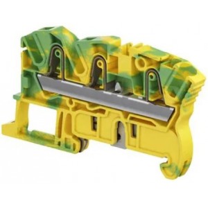 4MM² PI-SPRING Clamp Terminal Block - Ground 3 Way