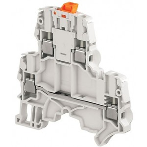 4mm² Screw Clamp Terminal Block Double Deck 1 Disconnect + 1 Feed-Through