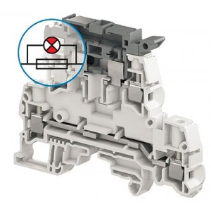 4mm² Screw Terminal Block Double Deck Fused with Indicator 24-110VAC/DC