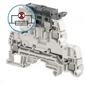 4mm² Screw Terminal Block Double Deck Fused with Indicator 115-250VAC/DC